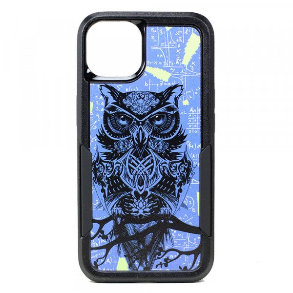 Wholesale Design Fashion Heavy Duty Strong Armor Hybrid Picture Printed Case Cover for Apple iPhone 13 Pro Max (Owl)
